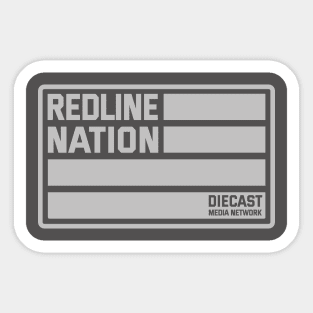 Redline Nation - Staff Car U.S. Army (White on Black) Sticker